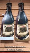 PAIR OF "OLD DAN, 150 YEARS OF SUCCESSFUL BREWING" VINTAGE WOODEN SIGNS, 183CM (H) X 54CM (W) X