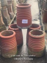 SET OF 6X ROLL TOP BEEHIVE CHIMNEY POTS, 40CM (H) X 30CM (DIA)