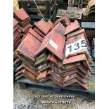 PALLET OF APPROX. 62X 12" RED RIDGE ROOF TILES, 90° ANGLE