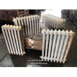 6X VICTORIAN CAST IRON COLUMN RADIATORS, VARIOUSE SIZES, LARGEST 68CM (H) X 85CM (W) X 22CM (D)