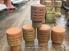 5X VARIOUS HORIZONTAL VENTED CHIMNEY COWLS, SAMPLE SHOWING IN IMAGE, 35CM (H) X 24CM (DIA)