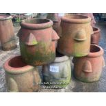 SET OF 5X VENTED CHIMNEY POTS, 38CM (H) X 38CM (DIA)