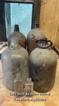 6X ASSORTED VINTAGE GLASS BOTTLES AND JARS