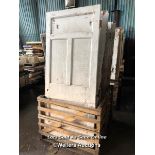 13X ASSORTED DOORS OF VARIOUS SIZES AND STYLES, SOME NEAR MATCHING OR PAIRS, SEE IMAGES FOR APPROX