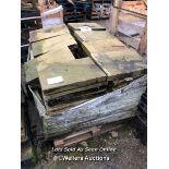 PALLET OF APPROX. 88X PIECES OF RIVER FLAGSTONES, SIMILAR STYLE TO YORK STONE