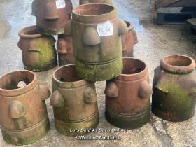 5X SIMILAR VENTED CHIMNEY POTS, 40CM (H) X 36CM (DIA)