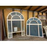 2X HEAVY ARCHED WINDOWS IN CAST IRON FRAMES, 191CM (H) X 124CM (W), RECLAIMED FROM 8 CHRUCH