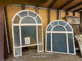 2X HEAVY ARCHED WINDOWS IN CAST IRON FRAMES, 191CM (H) X 124CM (W), RECLAIMED FROM 8 CHRUCH