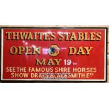 "THWAITES STABLES OPEN DAY, MAY 19TH, "SEE THE FAMOUS SHIRE HORSES", SHOW DRAYS.BLACKSMITH ETC",