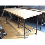 HEAVY DUTY INDUSTRIAL STYLE BENCH, 90CM (H) X 190CM (L) X 80CM (D)