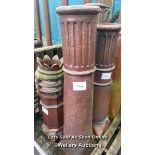 TALL CYLINDRICAL SALT GLAZED ROLL TOP CHIMNEY POT, 148CM (H)