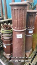 TALL CYLINDRICAL SALT GLAZED ROLL TOP CHIMNEY POT, 148CM (H)