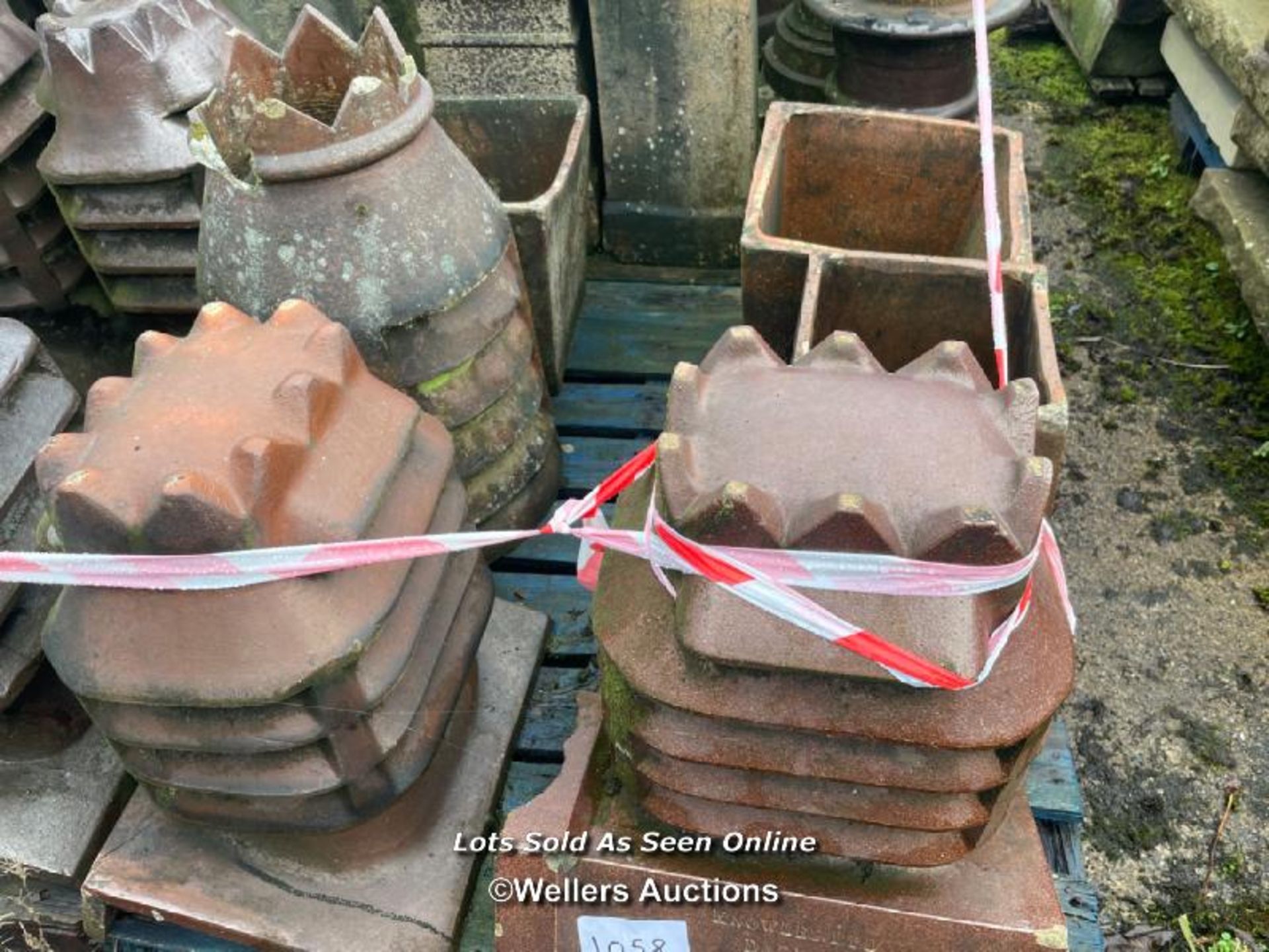 6X ASSORTED CHIMNEY POTS, INCL. SALT GLAZED, LARGEST 62CM (H) X 23CM (DIA)