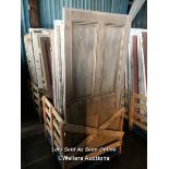 15X ASSORTED DOORS OF VARIOUS SIZES AND STYLES, ALL WOOD PANEL DOORS, SEE IMAGES FOR APPROX SIZES