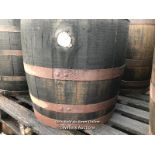 PAIR OF WHISKY BARRELS, EXAMPLE SHOWING IN IMAGE, 90CM (H), 210CM CIRCUMFRENCE, 55CM (DIA)