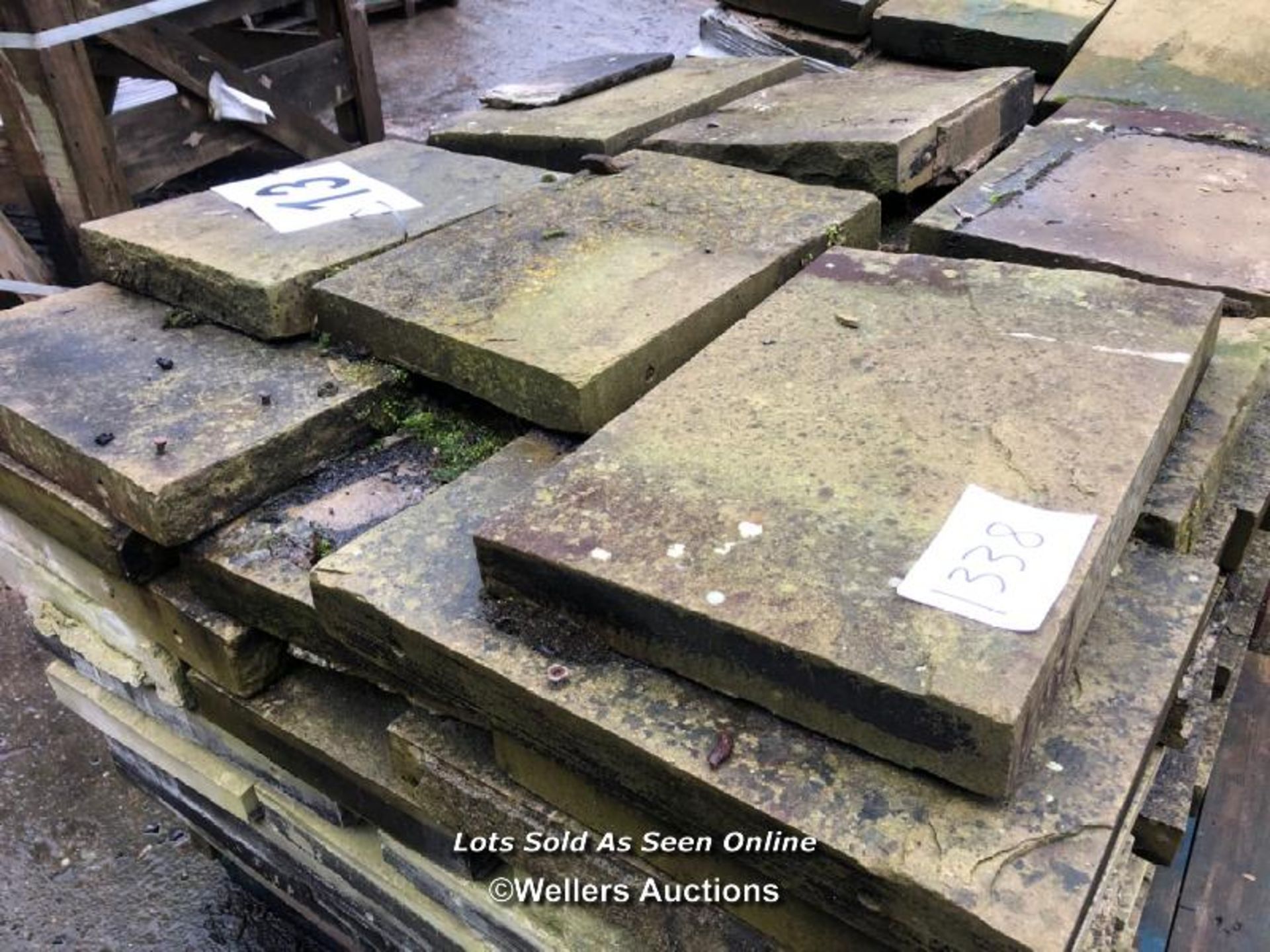 PALLET OF APPROX. 90X PIECES OF RIVER FLAGSTONES, SIMILAR STYLE TO YORK STONE - Image 3 of 3