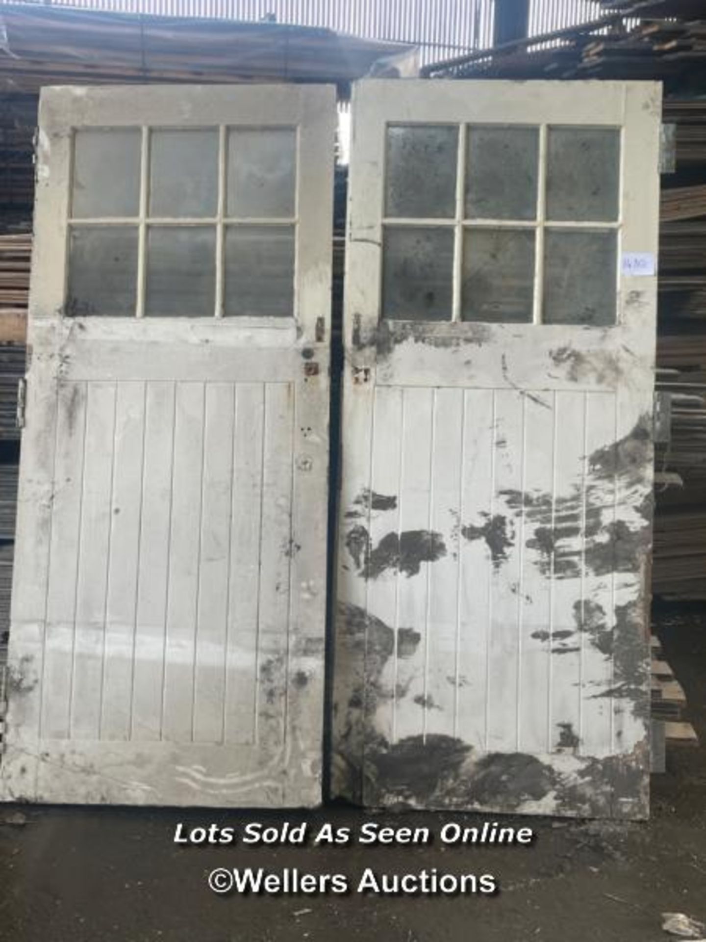 MATCHING PAIR OF GARAGE DOORS, 125CM (H) X 96CM (W) X 4.5CM (T)