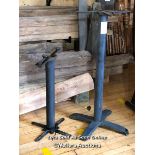 2X METAL PUB TABLE SUPPORTS, VARIOUS SIZES, LARGEST 109CM (H)