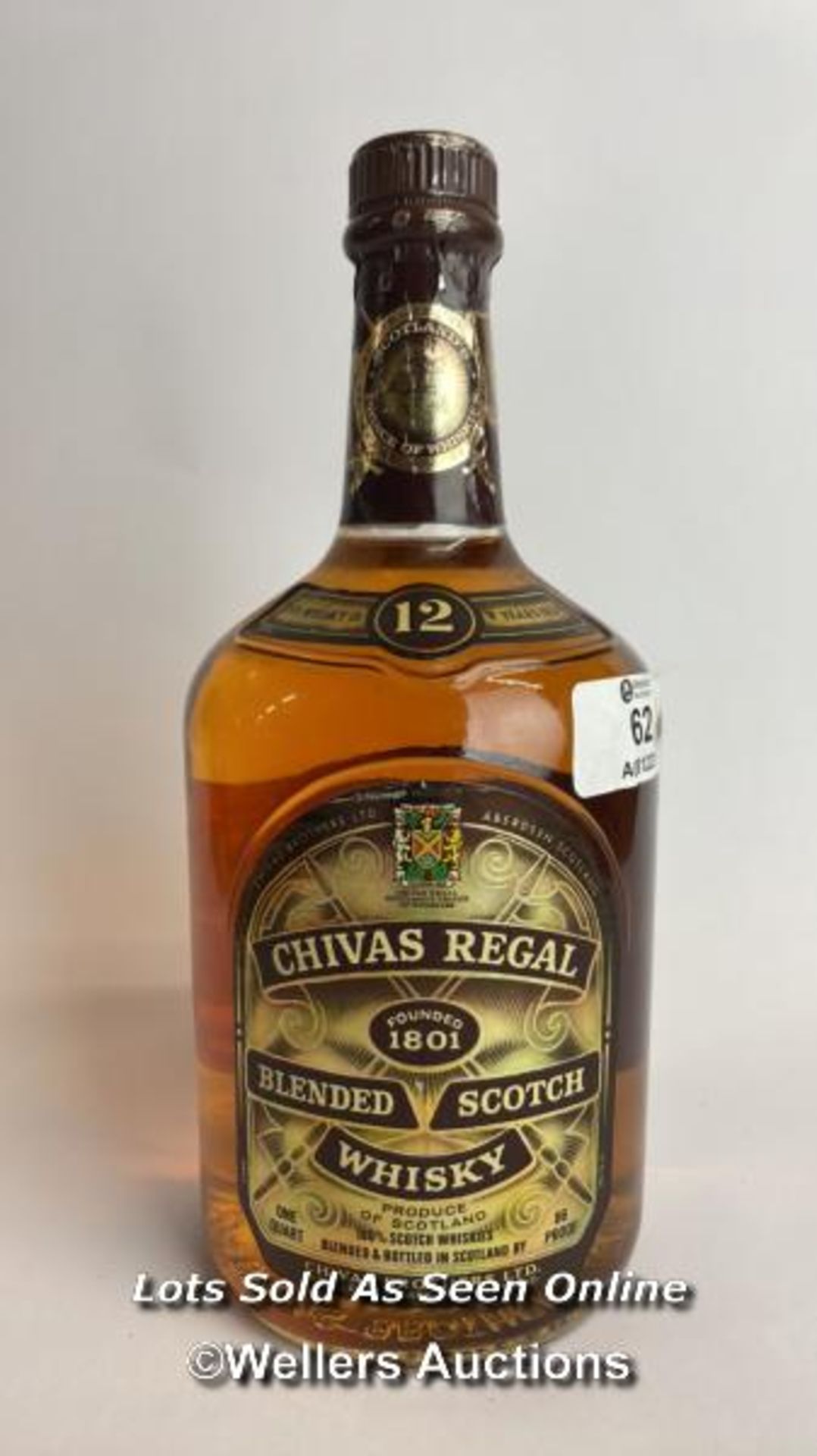 Chivas Regal Blended Scotch Whisky, Aged 12 years, 1L, 86 Proof / Please see images for fill level