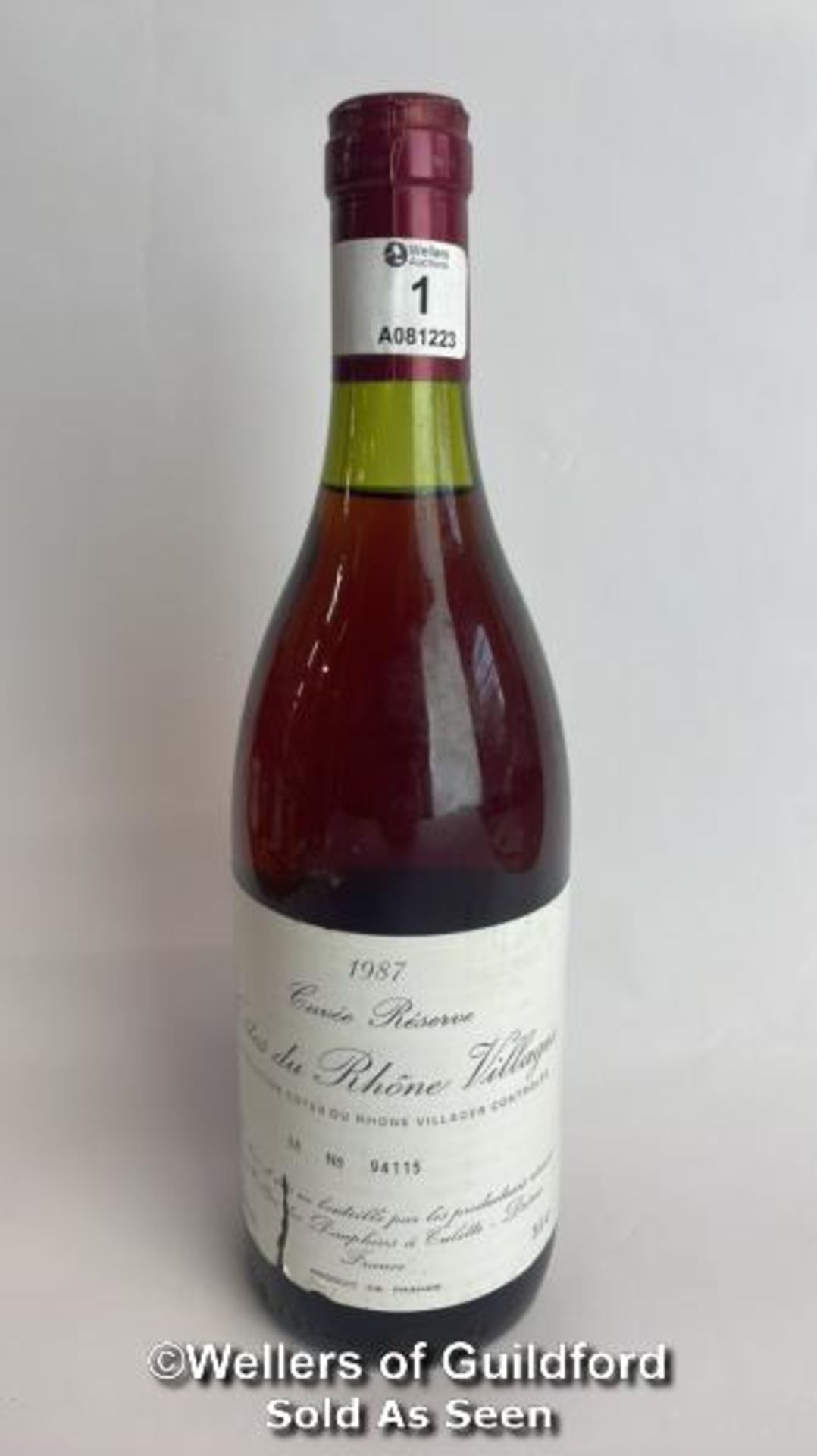 1987 Cuvee Reserve Cotes Du Rhone Villages, M No 94115, 75cl, 13% vol / Please see images for fill - Image 2 of 8