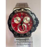 Tag Heuer formula 1 stainless steel wristwatch no. CAH1112 NA5912, 3.3cm red dial with box