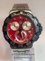 Tag Heuer formula 1 stainless steel wristwatch no. CAH1112 NA5912, 3.3cm red dial with box