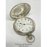 Nimra pocket watch in silver case stamped 925, 5cm diameter, without glass, not in working order