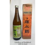 Sawanotsuru Deluxe Sake, 72cl, 14.5% vol / Please see images for fill level and general condition.