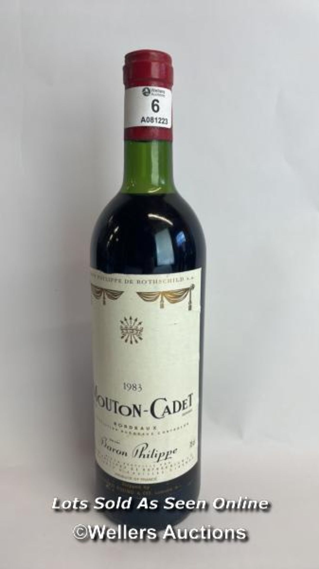 1983 Baron Phillippe De Rothschild Mouton Cadet Bordeaux, 75cl, No vol indicated / Please see images