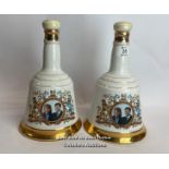 Two Bell's Scotch Whisky Decanters Commemerating The Marriage of Prince Andrew and Sarah Ferguson 23
