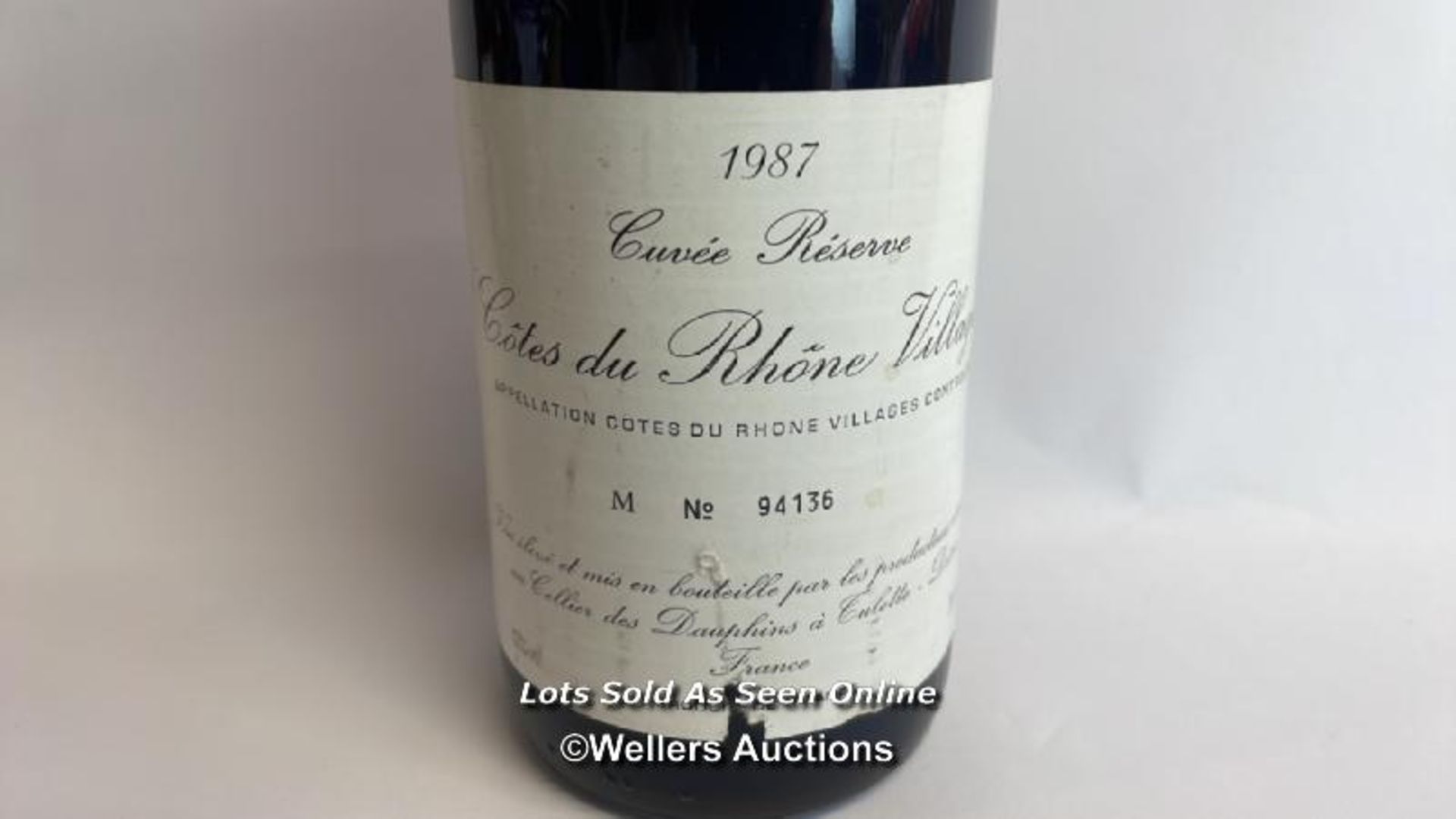 1987 Cuvee Reserve Cotes Du Rhone Villages, M No 94136, 75cl, 13% vol / Please see images for fill - Image 3 of 8