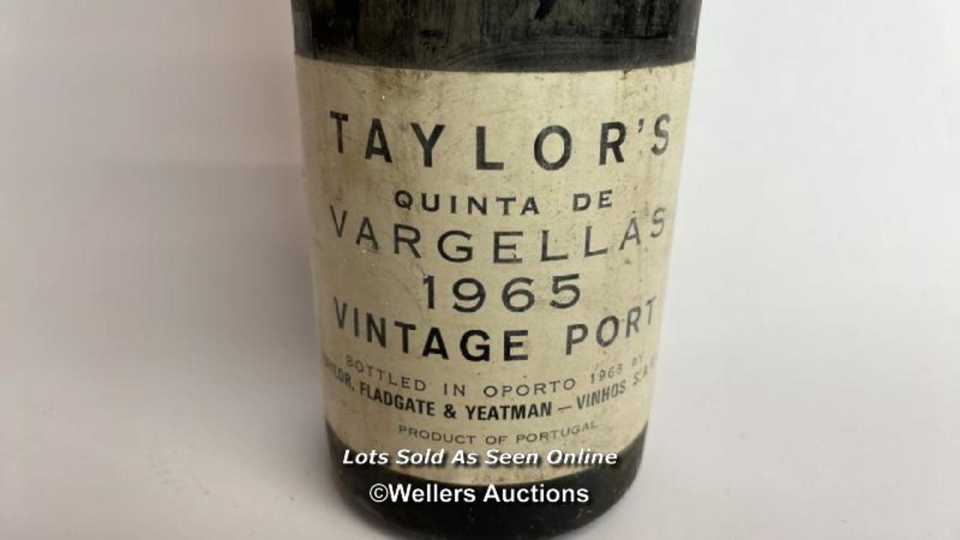 Taylor's Quinta De Vargellas 1965 Vintage port, Minor damage to cap / Please see images for fill - Image 2 of 6