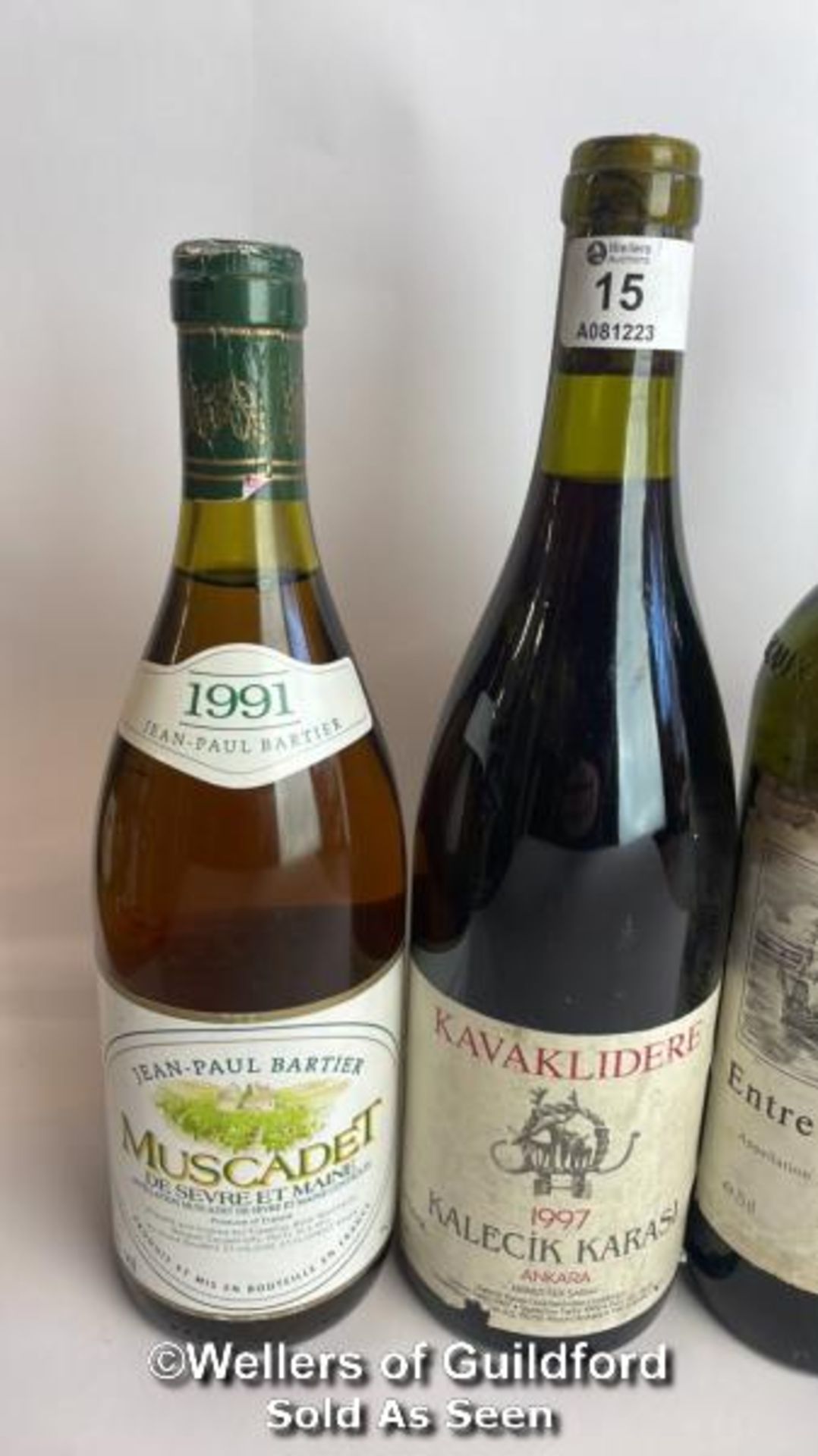 Four bottles of vintage wine Inc. 1997 Kavaklidere Kalecik Karasi, 1991 Jean-Paul Bartier Muscadet - Image 3 of 6