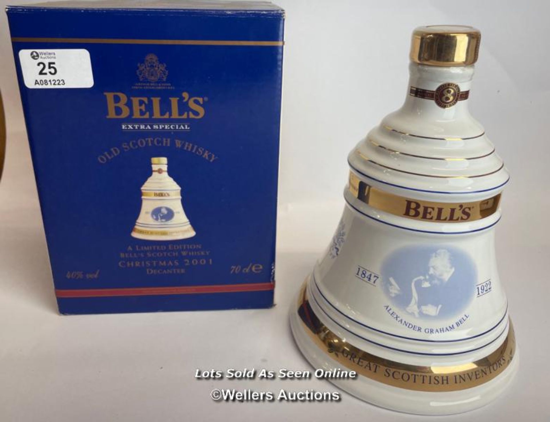 Bell's 2001 Old Scotch Whisky Limited Edition Christmas Decanter, Aged 8 Years, Brand New and Boxed,