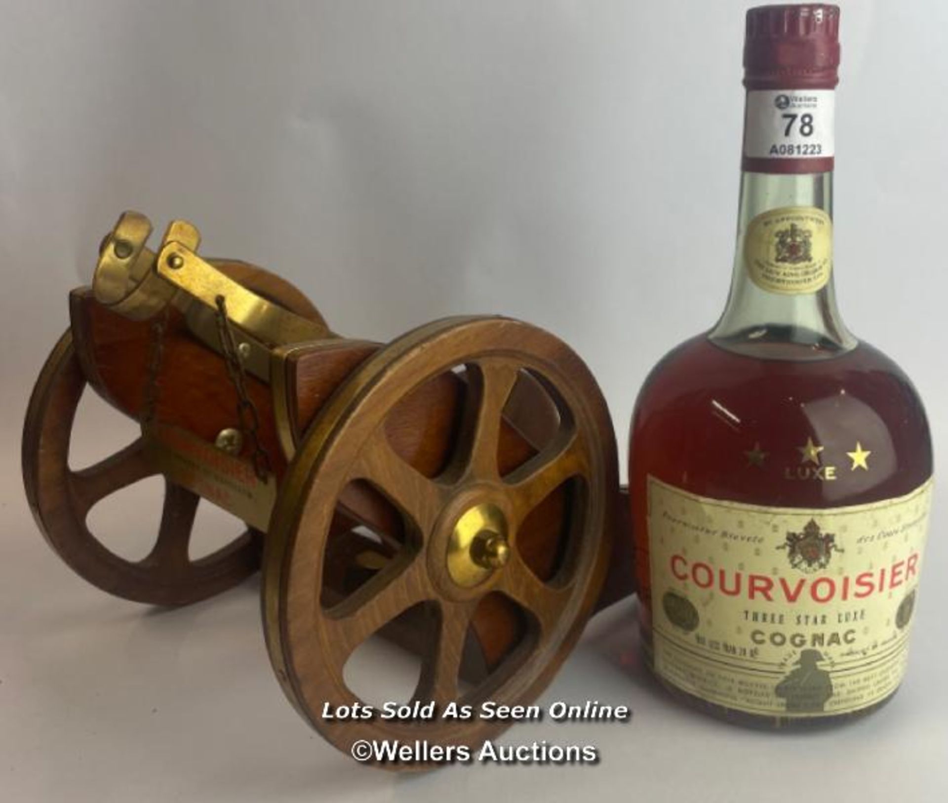 Courvoisier 3 Star Luxe Cognac, 24oz, Includes cannon style Couroisier branded pourer / Please see - Image 4 of 10