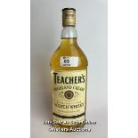 Teachers Highland Cream Scotch Whisky, 70cl, 43% vol / Please see images for fill level and