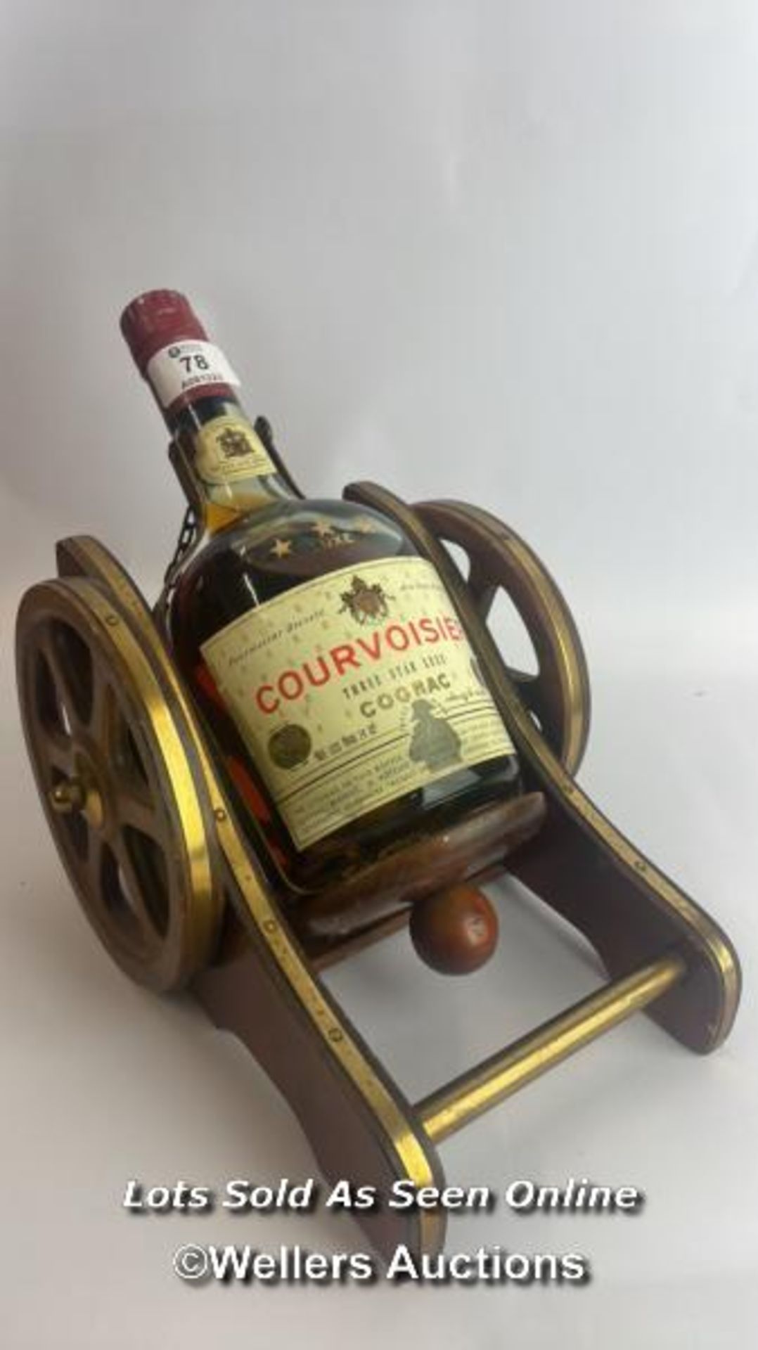 Courvoisier 3 Star Luxe Cognac, 24oz, Includes cannon style Couroisier branded pourer / Please see