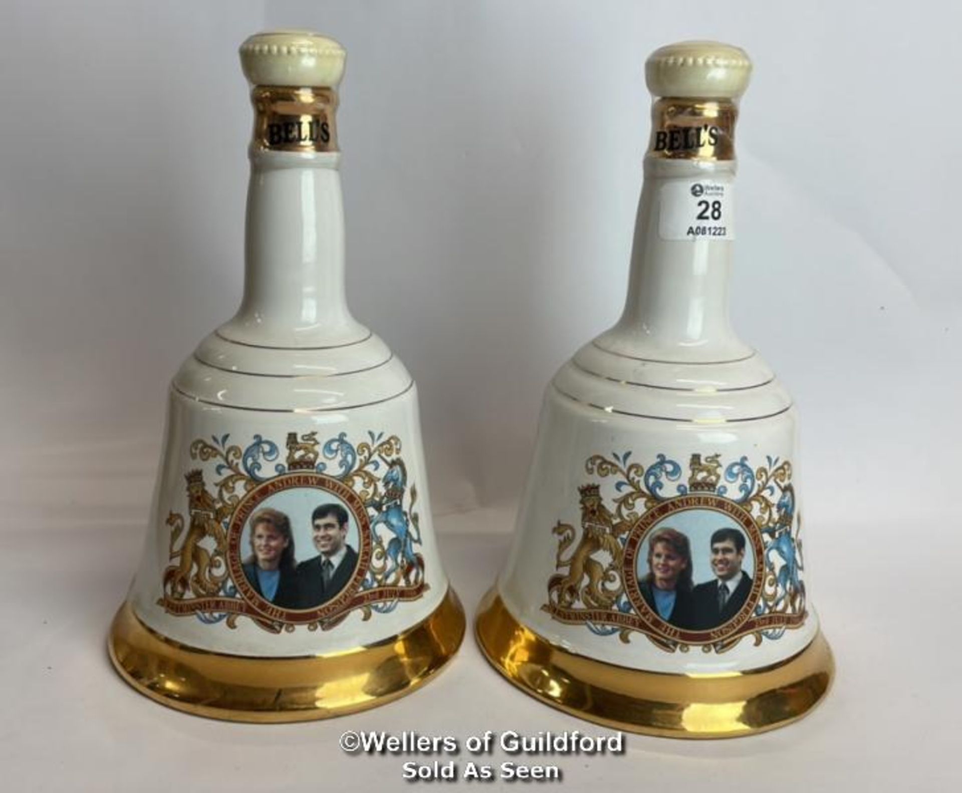 Two Bell's Scotch Whisky Decanters Commemerating The Marriage of Prince Andrew and Sarah Ferguson 23 - Image 2 of 10