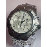 Tag Heuer aqua racer stainless steel wristwatch no. CAF101F, 3.3cm dial, good cosmetic condition