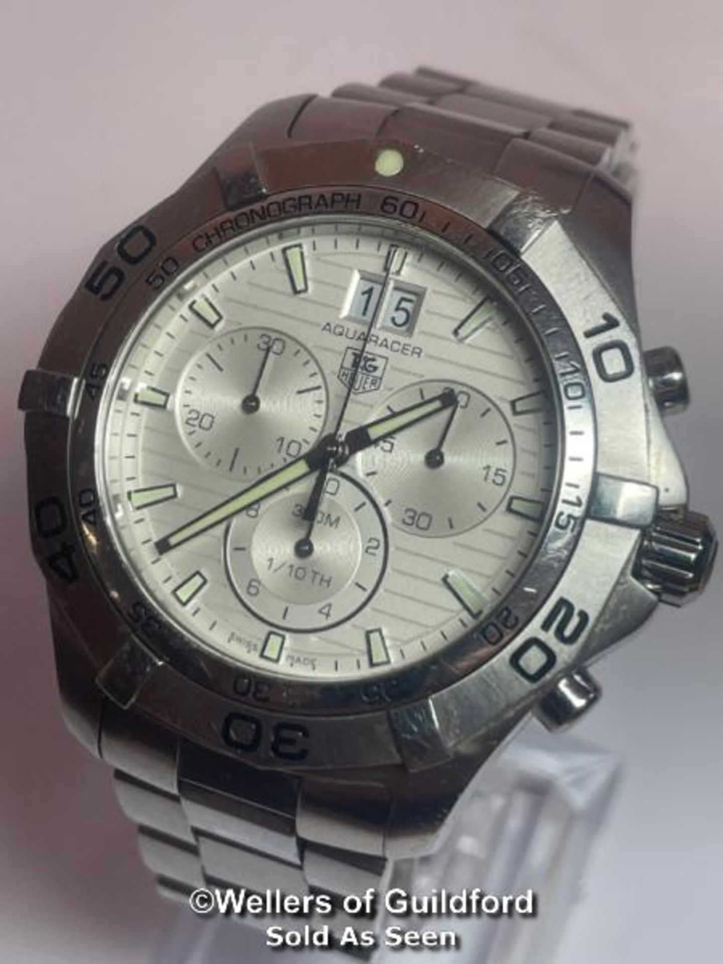 Tag Heuer aqua racer stainless steel wristwatch no. CAF101F, 3.3cm dial, good cosmetic condition - Bild 2 aus 20