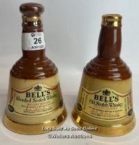 Two Bell's Specially Selected Blended Sotch Whisky, Bottles made by Wade, 18.75cl. 40% vol /