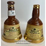 Two Bell's Specially Selected Blended Sotch Whisky, Bottles made by Wade, 18.75cl. 40% vol /
