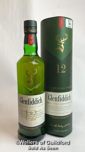 Glenfiddich Single Malt Scotch Whisky, Aged 12 Years, 70cl, 40% vol, In original box / Please see