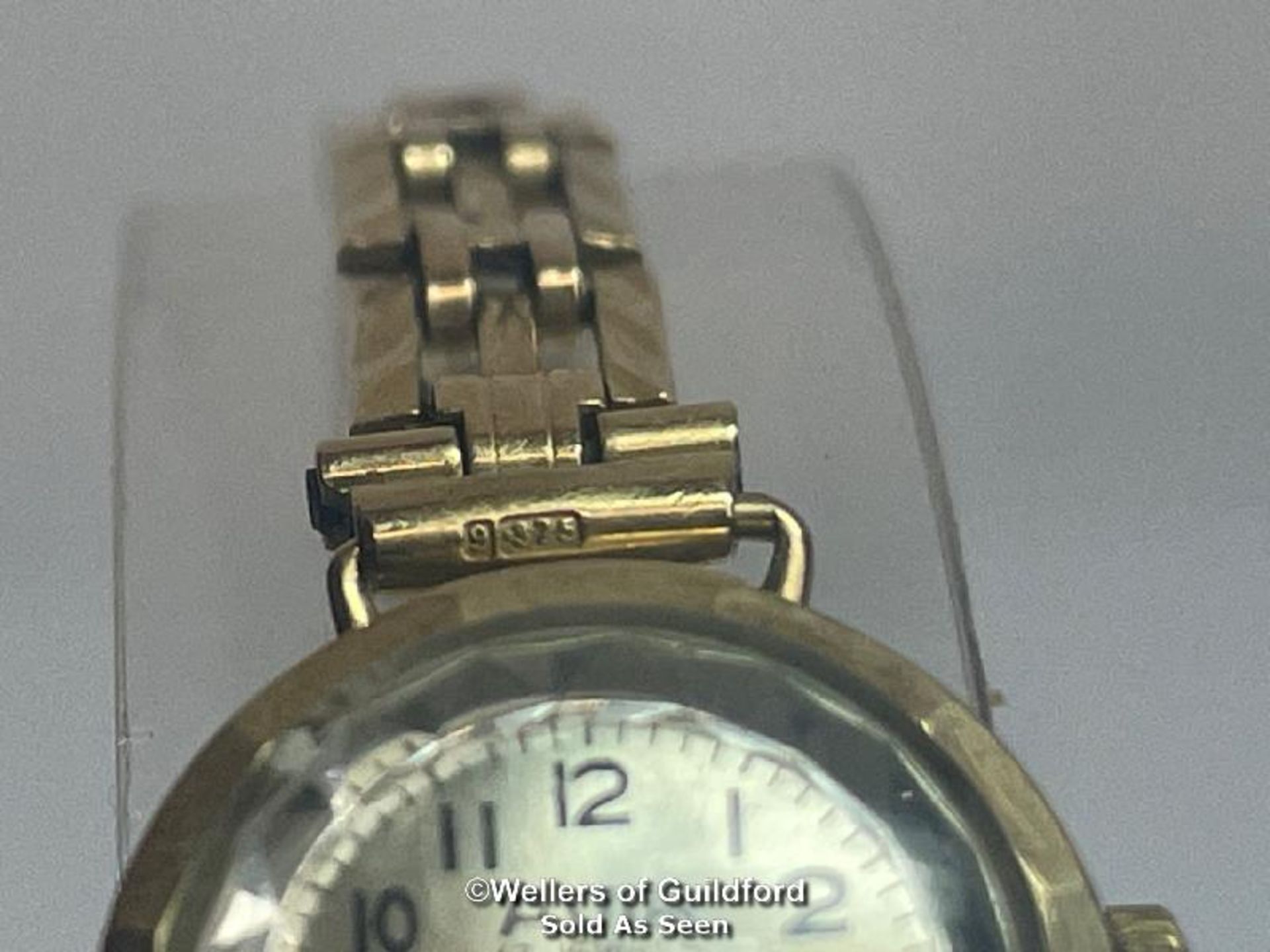 1960's gold cocktail watch by Avia, on flexible link bracelet hallmarked Birmingham 1967. weight - Bild 4 aus 8