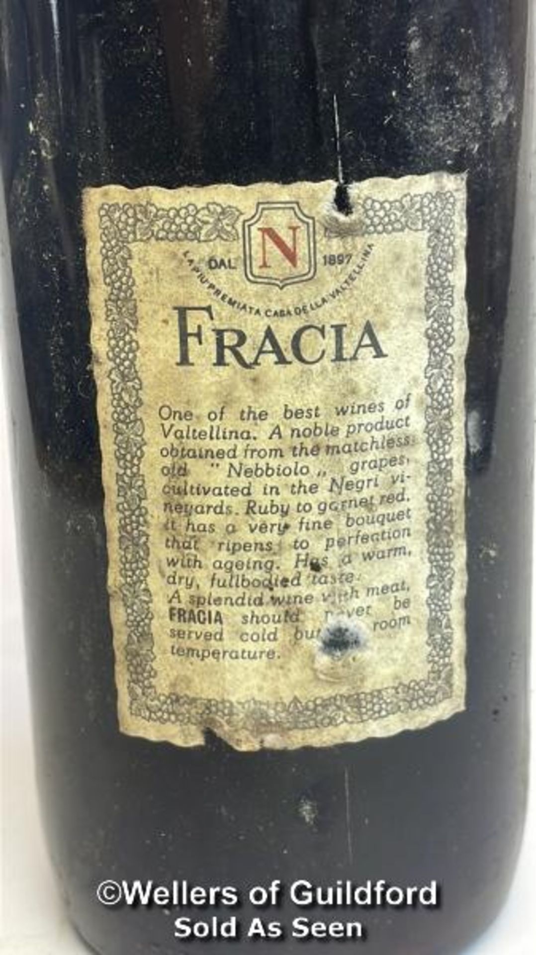 1971 Negri Fracia, 72cl, 12.5% vol / Please see images for fill level and general condition. - Image 6 of 7