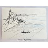 Nigel Waters (British) Abstract sketch "St Ives Portmeor Beach" 30 x 21cm, signed with photocopy COA