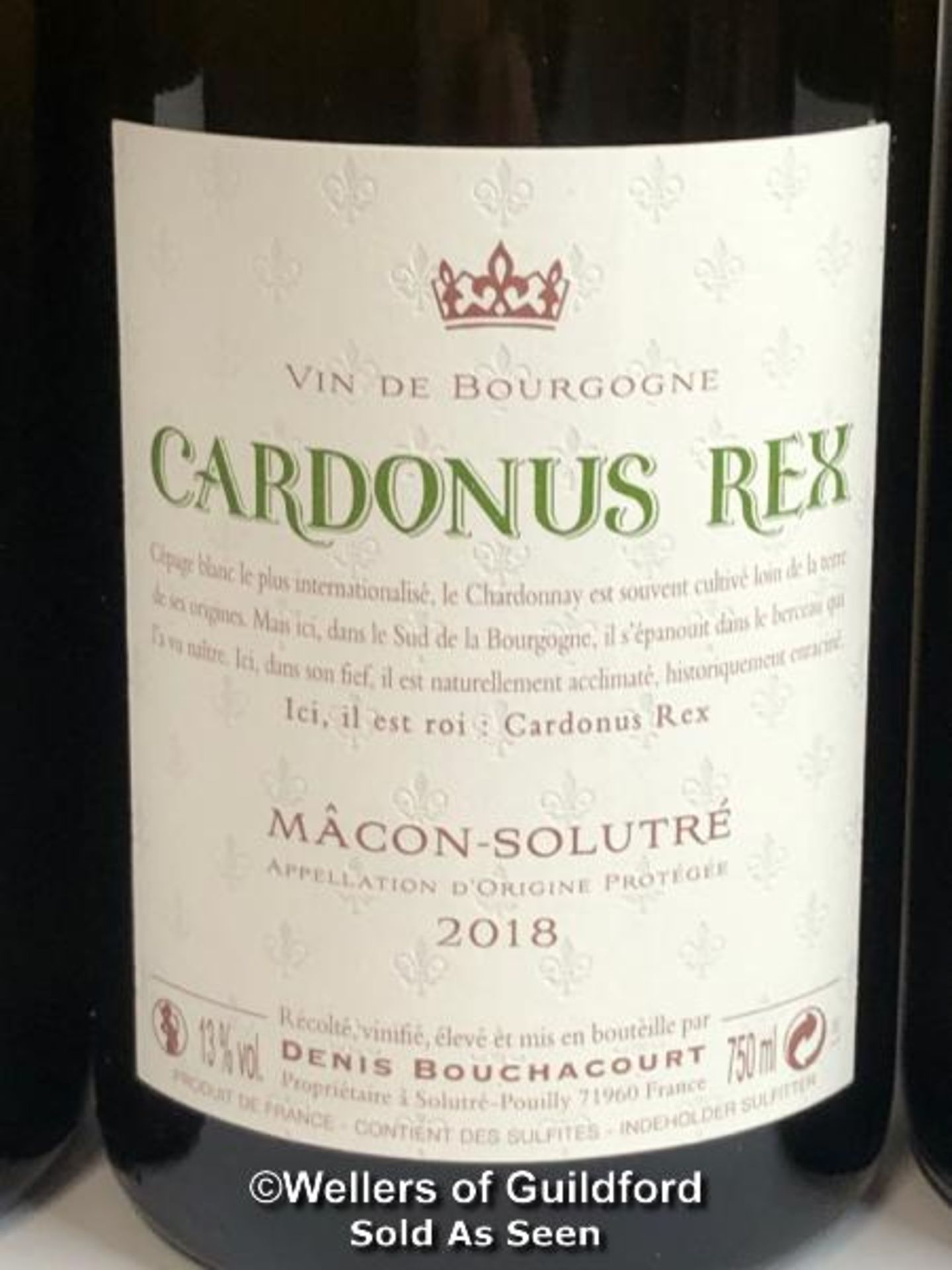 SIX BOTTLES OF 2018 MACON-SOLUTRE BOURGOGNE "CARDONUS REX", DENIS BOUCHACOURT, BURGUNDY, 75CL, 13% - Image 2 of 2