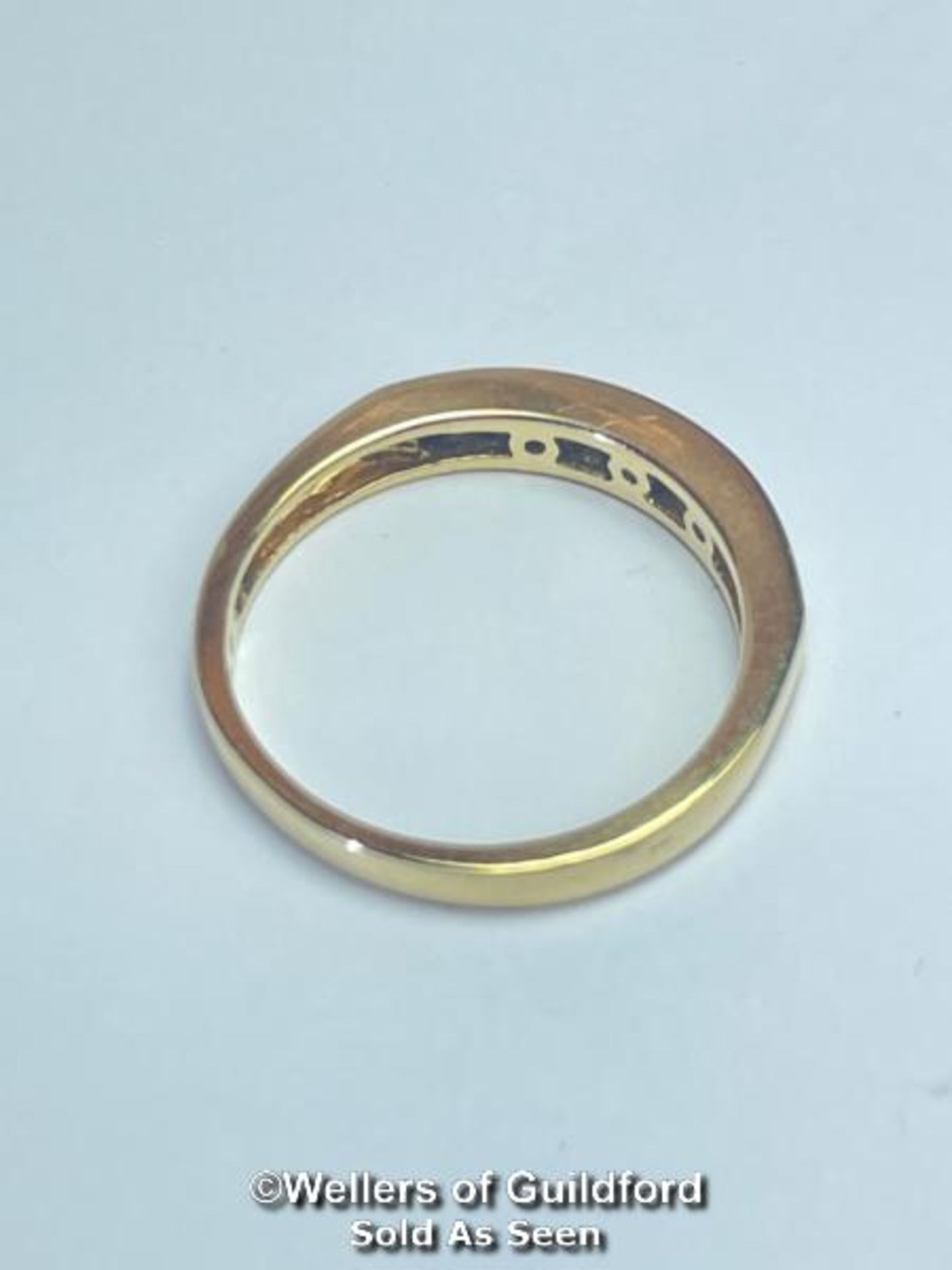 Diamond channel set eternity half band ring in hallmarked 18ct gold. Estimated diamond weight 0. - Image 3 of 6