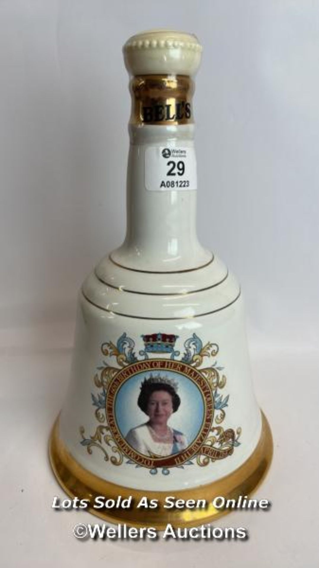 Bell's Scotch Whisky In a Wade Commemortative Decanter Commemortating The 60th Birthday of Her