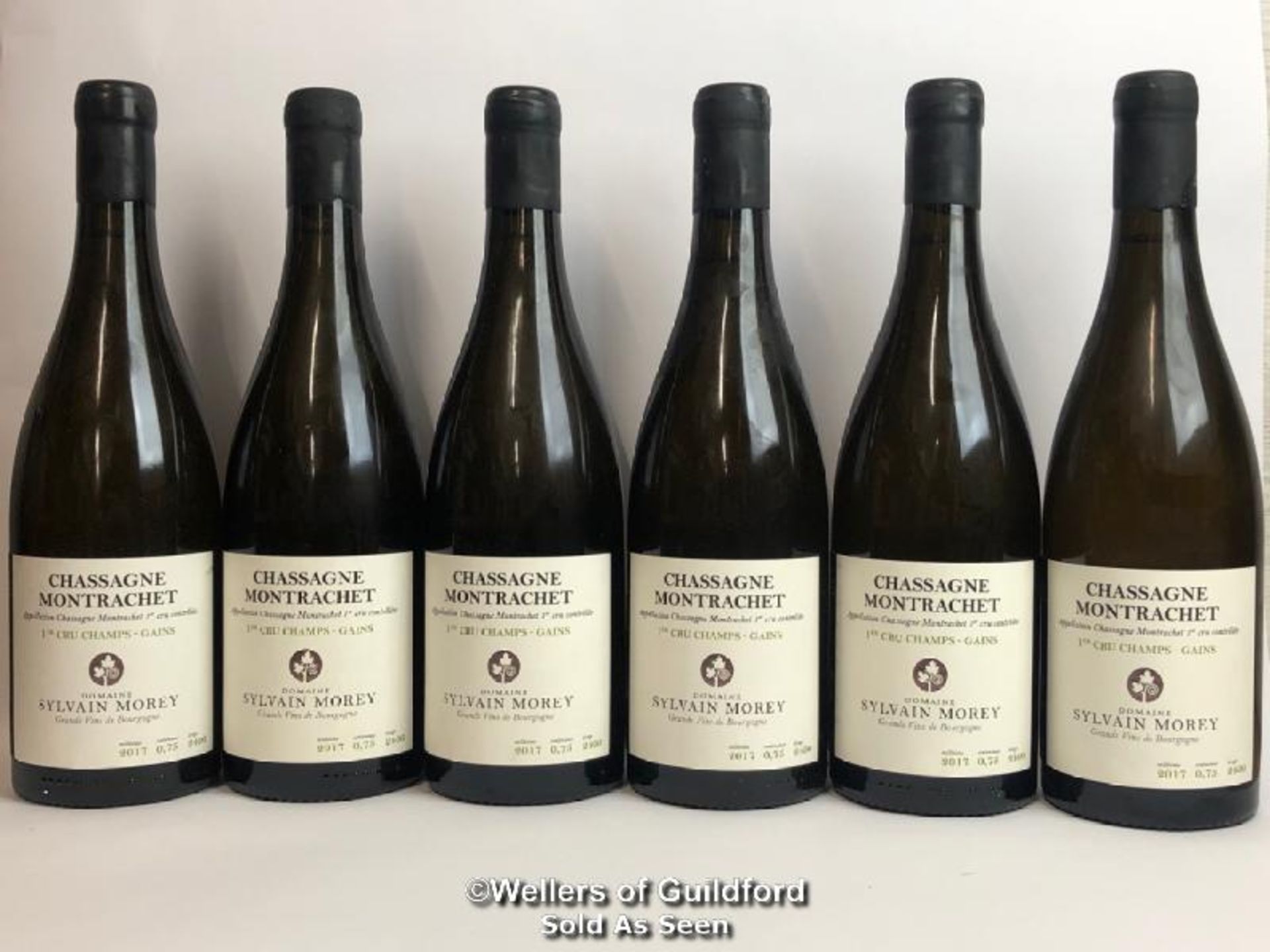 SIX BOTTLES OF 2017 CHASSAGNE MONTRACHET 1ER CRU CHAMPS - GAINS, SYLVAIN MOREY, BURGUNDY, 75CL,